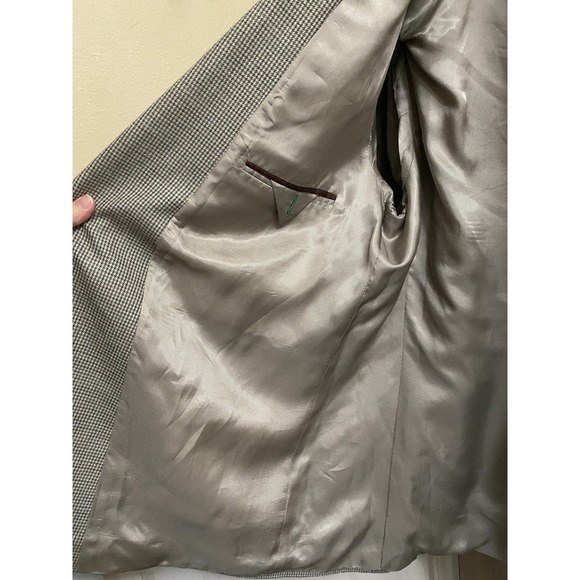 Vintage Alexander Julian Classics Blazer 48R Gray Herringbone Silk Wool Linen - Picture 12 of 16